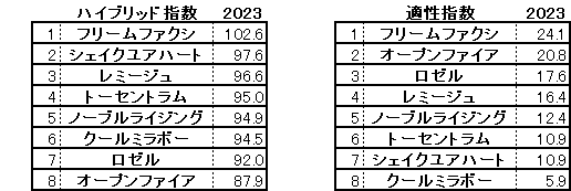 2023　きさらぎ賞　ＨＢ指数